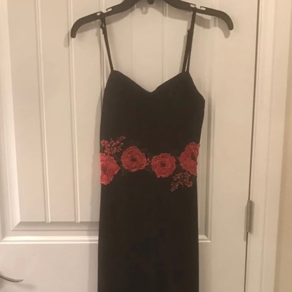 Black floral formal dress. Size 3 or small.